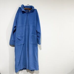 L.L. Bean Blue Women's Fleece Zip-front robe Size L